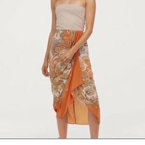 H&M Paisley Sarong Style Faux Wrap